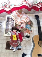 porcelain dolls and dolls lot