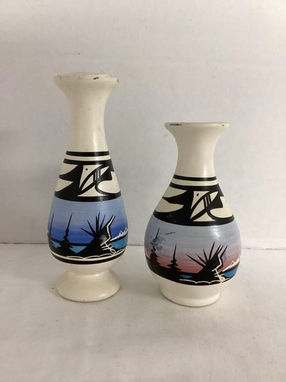 Two Signed Southwestern Pottery Vases