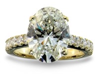 14k Gold 5.65 ct VS Oval Lab Diamond Ring