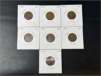 Teen Lincoln Cents Great Condition (7 coins)