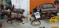 cast iron horse & wagon