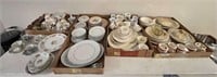 Table Lot of Porcelain & Ironstone Dishware