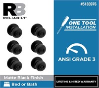 $1  RELIABILT Black Bed/Bath Door Knob 6-Pack