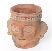 Costa Rican Pottery Trophy Head, 300 - 500 AD