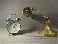 Vintage Adjustable Desk Lamp & Alarm Clock