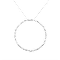 Round 5.00ct Diamond Open Circle Hoop Necklace