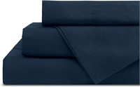 Linen Home Washed Cotton Percale Queen Sheet Set,