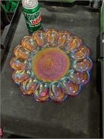 Carnival Glass Egg Dish Serving Tray