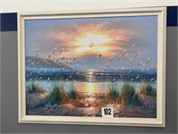 OCEAN BIRDS WALL ART 53-1/2 X 41-1/2