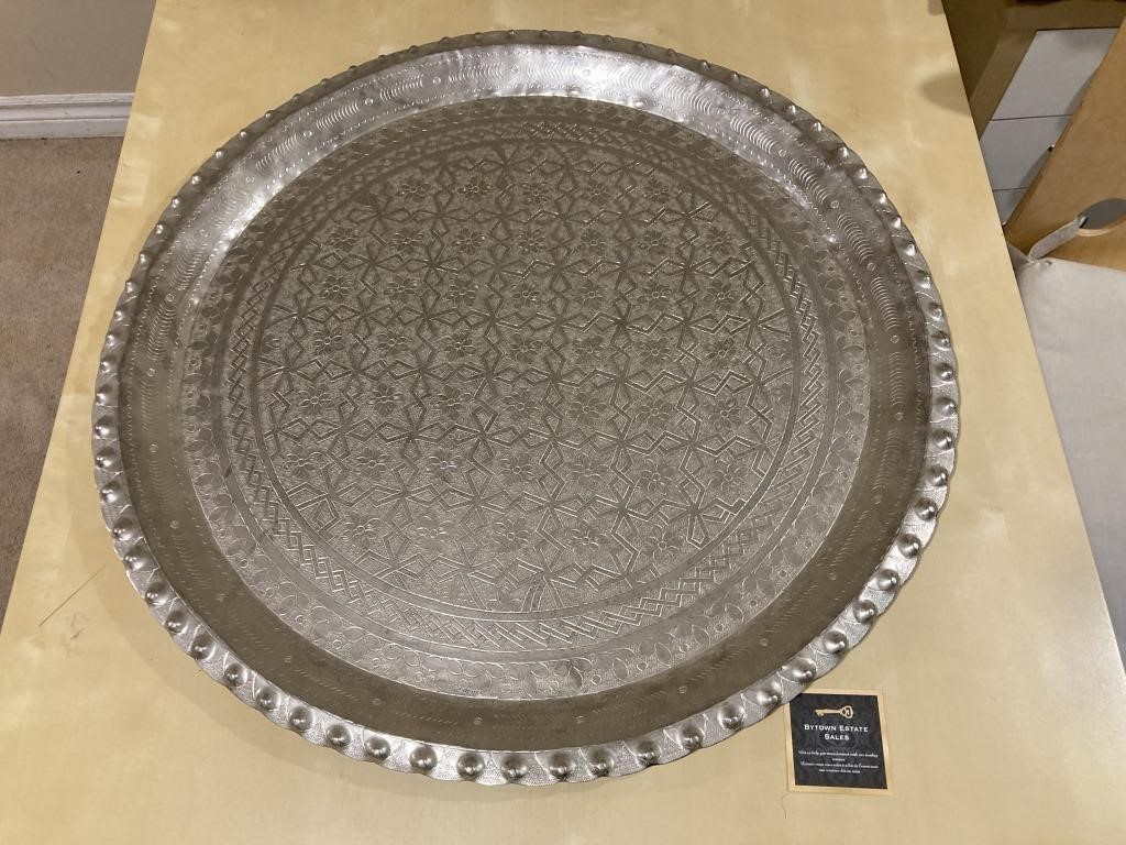 Large Light Weight Metal Round Tray