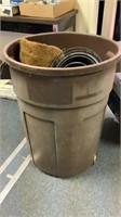 Trash can and contents flowerpots with lid