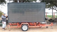 8'x15' Electronic Road Sign Trailer, Solar Powered