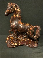 Brown Glass Horse Statue