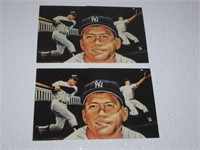 2 Mickey Mantle NY Yankees Postcards
