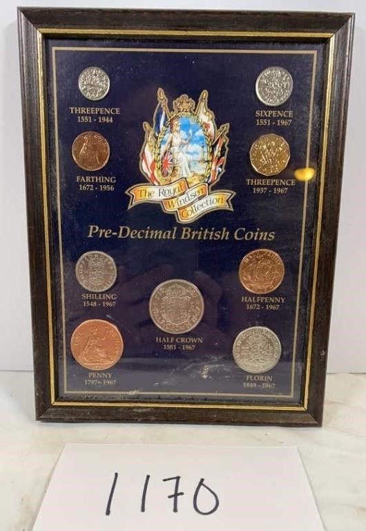Pre-Decimal British Coins Framed Royal Windsor