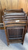 Ten Wooden Folding Chairs