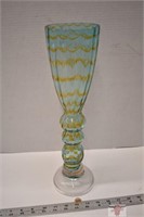 16" Hand Blown Art glass Vase