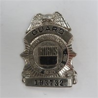 Vintage Burns Security Guard Badge