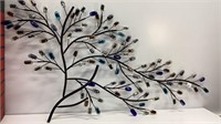 Wire Art tree branch with glass stones, approx