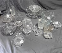 vintage tumble block pitcher and glassware