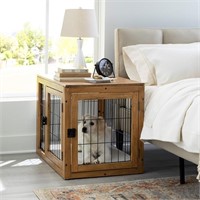 Furniture-Style Dog Crate - Acacia Wood Kennel