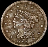 1885 Braided Hair Half Cent CLOSELY UNCIRCULATED