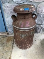 Vintage Galvanized Metal Milk Can (Rusty)
