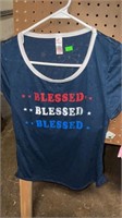 Americana T-shirt, blessed, size medium, 7 8