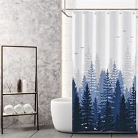 MIRRORANG Blue Forest Stall Shower Curtain, Tropic