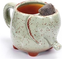 Elephant Tea Mug with Tea Bag Holder,Elephant Tea