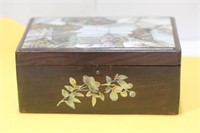 A Vintage/Antique Mother of Pearl and Wooden Box