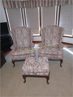 WingBack Chairs with 1 Foot Stool