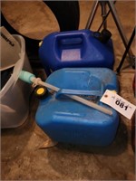 2 BLUE PLASTIC FUEL CONTAINERS