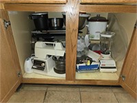 Kitchen contents of cabinet