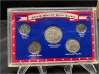 WWII Silver Coin Set w/Walking Liberty Half