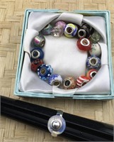 Set of 20 Pandora Type Beads and Ring Set