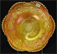 Daisy Wreath low round bowl - marigold on