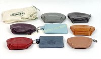 LOT 8 SMALL ROOTS LEATHER ZIP TOP POUCHES