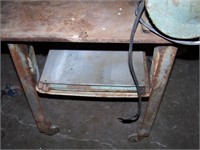 Grinder ,vise  metal Table missing one wheel