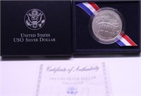 USO UNC SILVER DOLLAR W BOX PAPERS