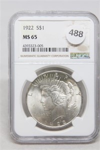1922 MS65 Peace Dollar