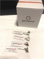 4 Persona sterling necklace charms