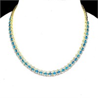 Natural Paraiba Blue Brazil Apatite Necklace