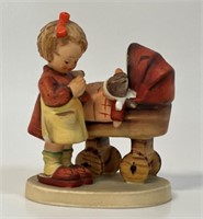 CUTE HUMMEL FIGURINE - GIRL WITH STROLLER & DOLL