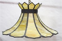 Vintage Italian Carmel Slag Glass Hanging Lamp