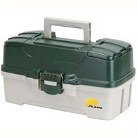 Plano 3-tray Dk.green Met./off White Tackle Box