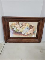 Victorian Little Girls Picture 22" x 15"