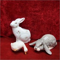 Rabbit figures & goose.