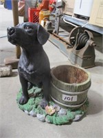 DOG W/ PLANTER GARDEN ORNAMENT