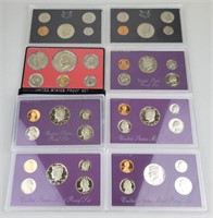 8 United States Mint Proof Sets (1972-1992).